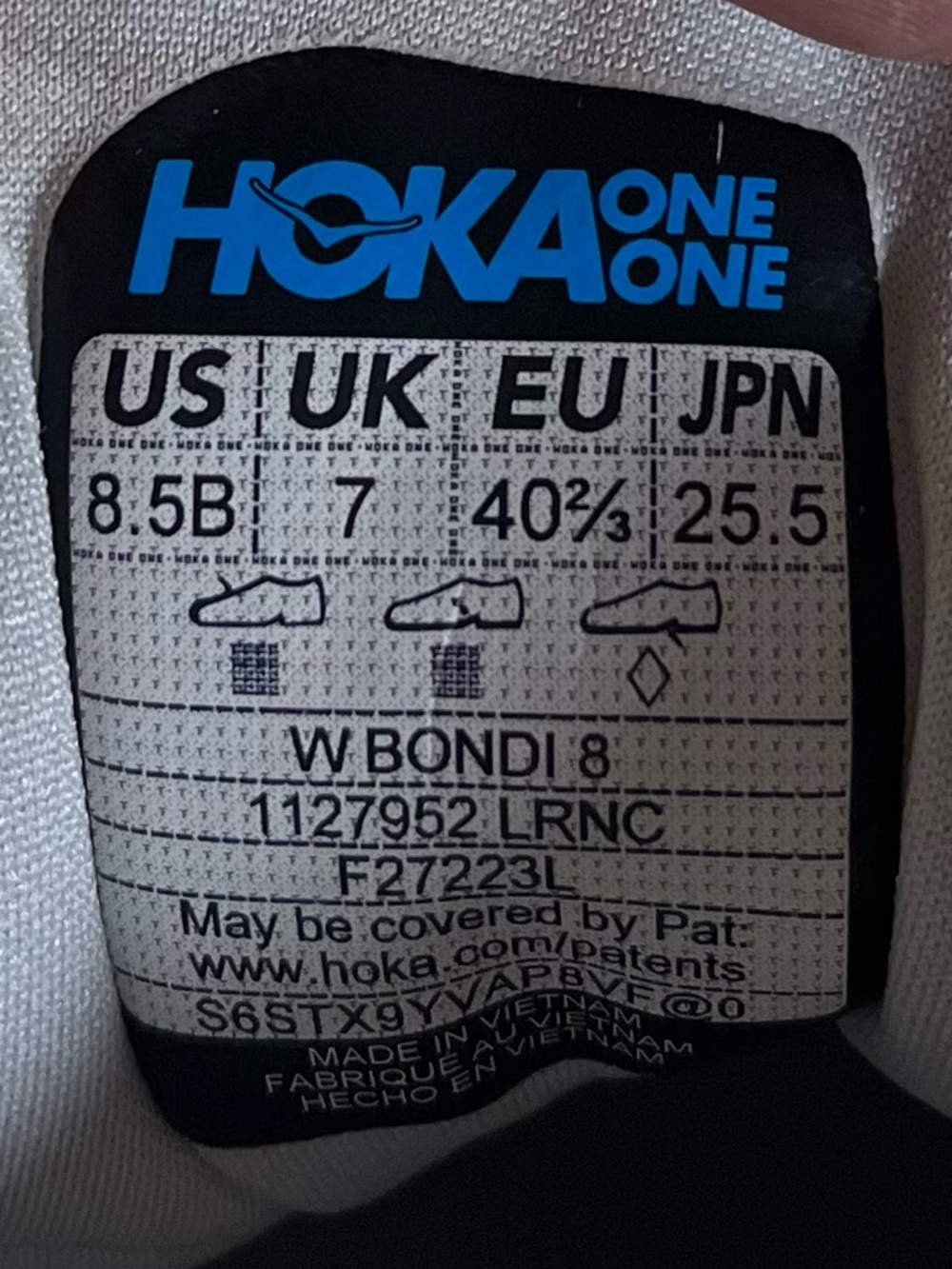 Hoka One One Bondi 8 Womens Size 8.5 Running Shoes Sneakers Lunar Rock - Picture 11 of 12
